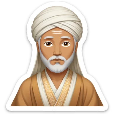 Cinematic Realistic Rumi Portrait Emoji, depicted as a mystical poet with soulful eyes and flowing traditional robes, rendered with delicate textures and ethereal soft lighting that captures his transcendent spiritual wisdom. sticker