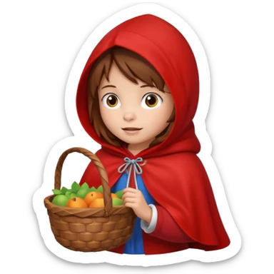 little red riding hood with brown hair 6 years old girl sticker
