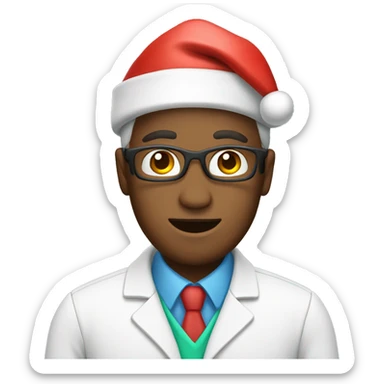 Pharmacist wearing Santa hat sticker