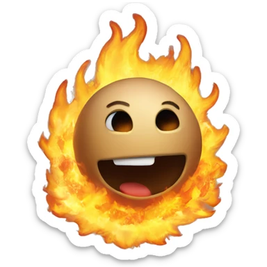 Flying fire ball sticker