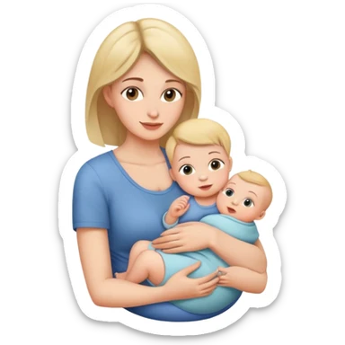 mother sitting with baby on her lap, loving mom sticker