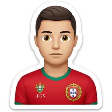 red Portugal Ronaldo shirt sticker