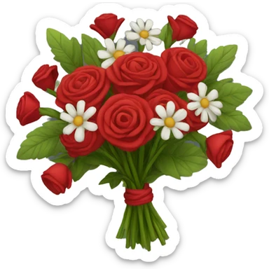 Red bouquet sticker