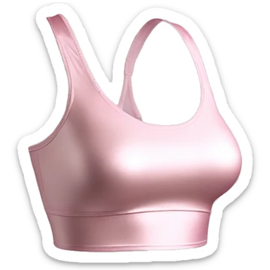 Hyper Realistic isolated side view of a metallic light pink bralette yoga top. sticker