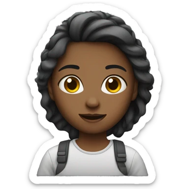 Girl editing video sticker