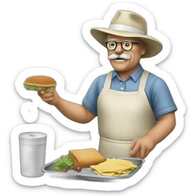 Theodore Roosevelt as a lunch lady sticker
