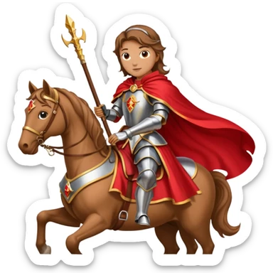 Renaissance princess knight on horse sticker