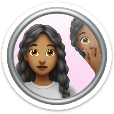 Girl taking a faceless mirror selfie  sticker