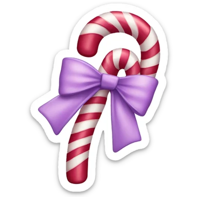 Lilac Candy cane with a bow sticker