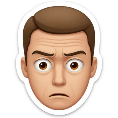 man frustrated by lack of money sticker