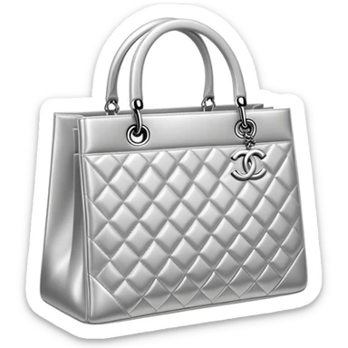 Silver Chanel shopping bag sticker