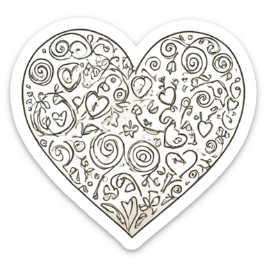 Doodle valentine sticker