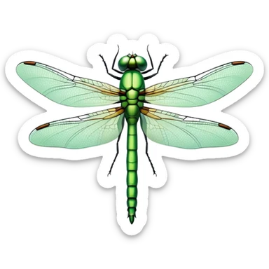 Green dragonfly outline sticker