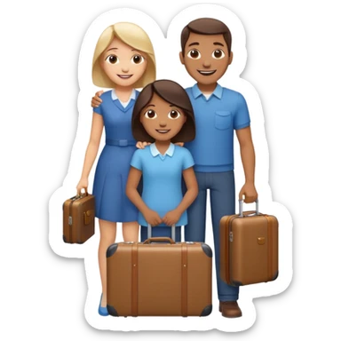 familia con maleta sticker