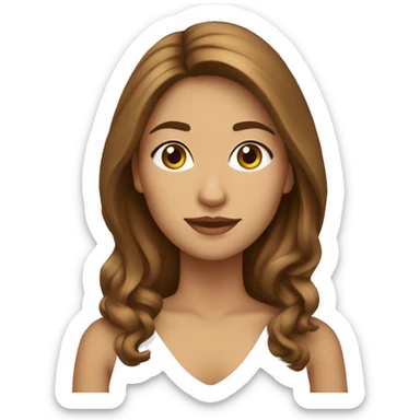 mujer blanca pelo marron a los hombros sticker