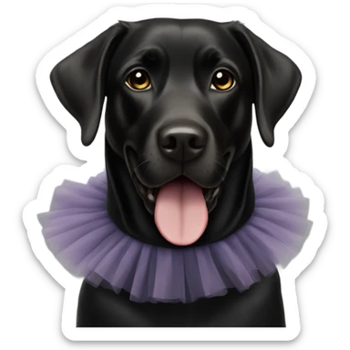 Black Labrador with tutu sticker