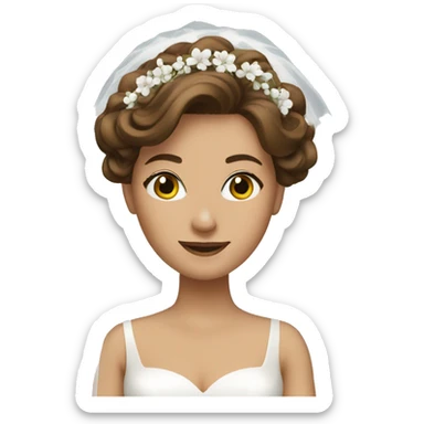 A brown haired bride  sticker