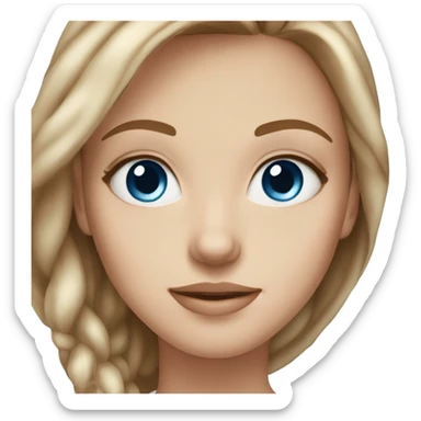 stunning white girl light brown hair blue eyes sticker