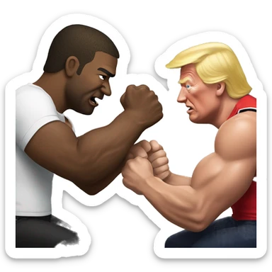trump harris armwrestling sticker