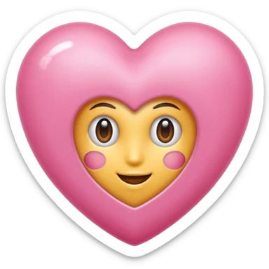 Um coração cor de rosa claro enormee, e atenção com vários acessórios super fofoss sticker