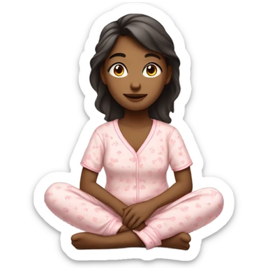 girl cozy in her pajamas sticker
