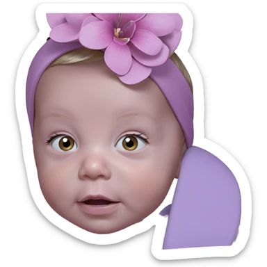girl with pink flower portrait sticker