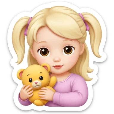Bebé china con peluche sticker
