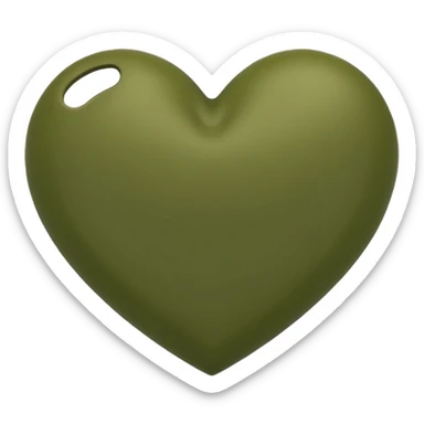 Olive green heart sticker