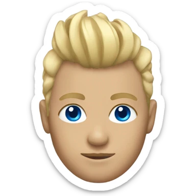 Blonde mohawk hair with blue eyes sticker