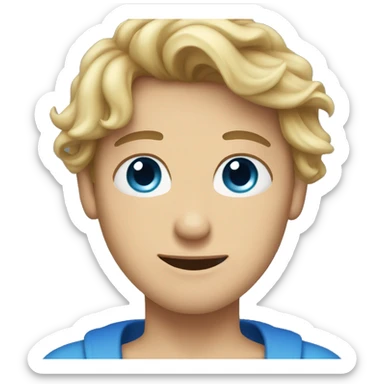 Brown hair woman hug blond man with blue eyes  sticker