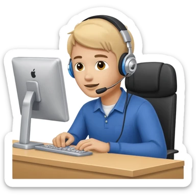 A male customer who has a product service request wanting information on one of two products? sticker