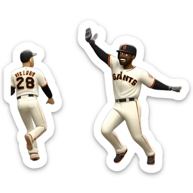 SF Giants player beating LA Dodgers  sticker