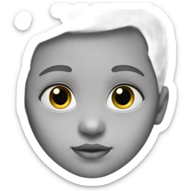 Baby face with grey skin sticker