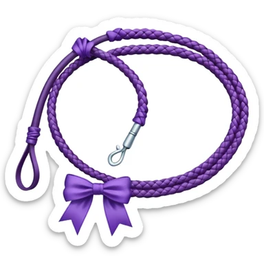 Purple BDSM whip with bow on it sticker