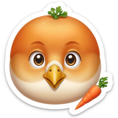 Chicken and carrots emitting a gentle golden glow that flows toward a healthy eye and smooth skin. The foods represent vitamin A sources while the eye and skin show the benefits of this nutrient, with a soft, non-creepy design. sticker