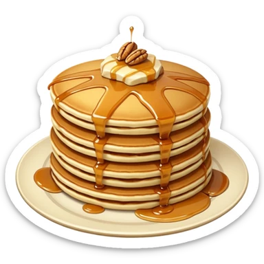 pancakes with caramel and nuts sticker