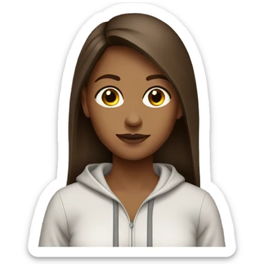 Brown sweatsuit female long brown hair sticker