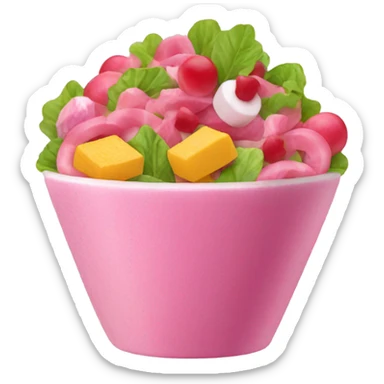 pink salad with sweets sticker