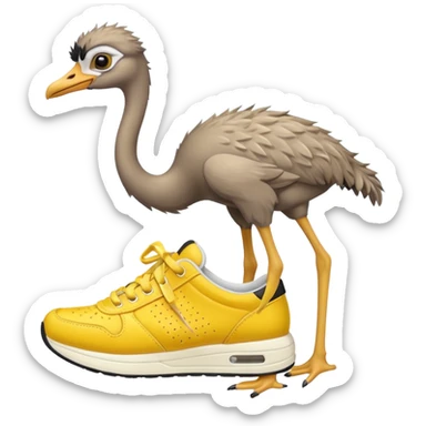  ostrich-in-yellow sneakers sticker