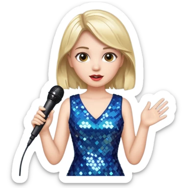 girl in blink dress, holding a mic



















 sticker