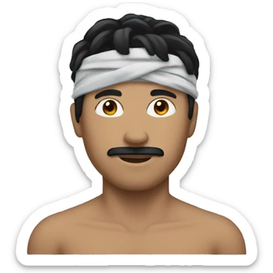 MAN MASKED WITH BANDANNA BLACK HAIR  sticker