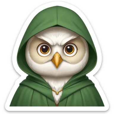 white owl professor in green cloak  sticker