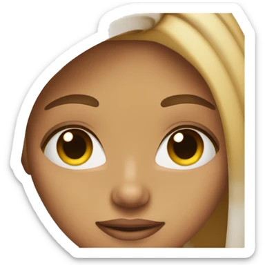 girl with ombré blonde hair tanned skin brown eyes and dig nose sticker