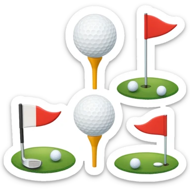 “Create a set of simple, cute, flat-style emojis themed around golf.  Designed in classic emoji style, consistent and expressive.” sticker