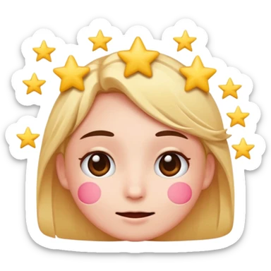 𝔅𝔩𝔲𝔰𝔥𝔦𝔫𝔤 𝔢𝔪𝔬𝔧𝔦 𝔣𝔞𝔠𝔢 𝔴𝔦𝔱𝔥 𝔰𝔱𝔞𝔯𝔰 𝔞𝔯𝔬𝔲𝔫𝔡 𝔱𝔥𝔢 𝔥𝔢𝔞𝔡 sticker