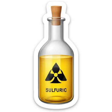 sulfuric acid, hazard sign on the bottle sticker