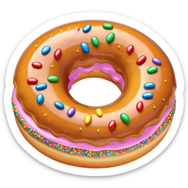 Donut with rainbow sprinkles sticker
