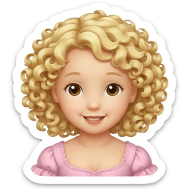 Cherubic Baby girl with curls bust sticker