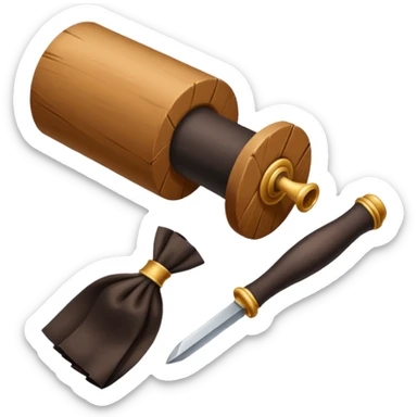 Pergamino, cerrado con un sello de cera negro sticker