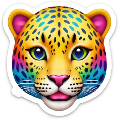 Lush lips with rainbow colored leopard print sticker